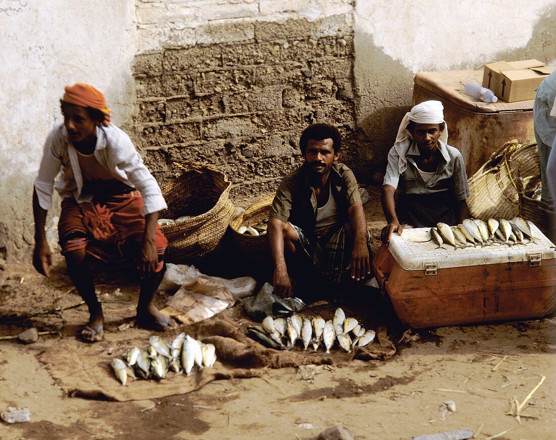 Fischhändler in Mocca (Nordjemen)