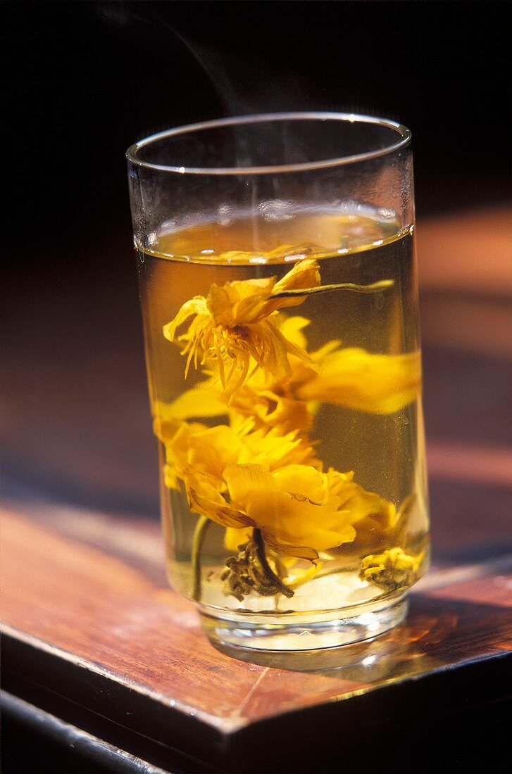 A glass of lotus tea