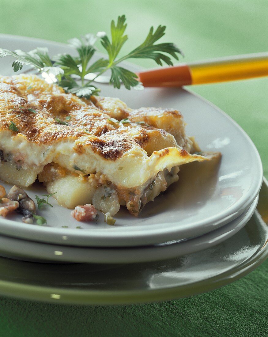 Gnocchi and mushroom bake