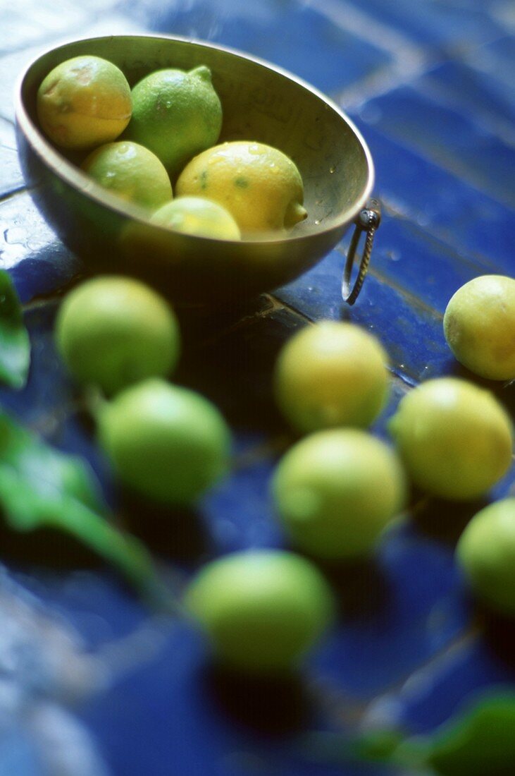 Lemons on a blue background