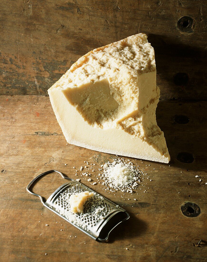 A Piece of Parmesan with Grater