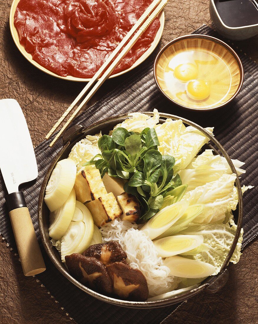 Sukiyaki (Japanese fondue)