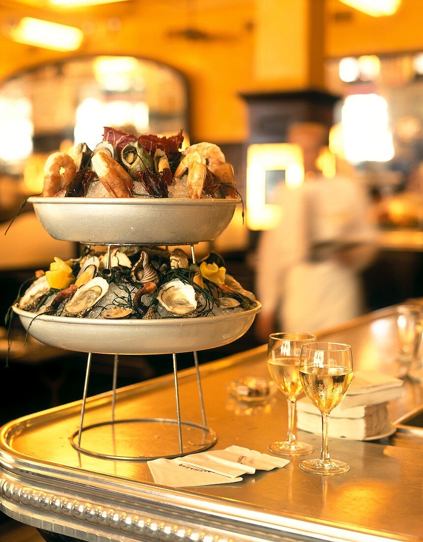 Seafood on tiered stand (Restaurant Baltaszar, New York)