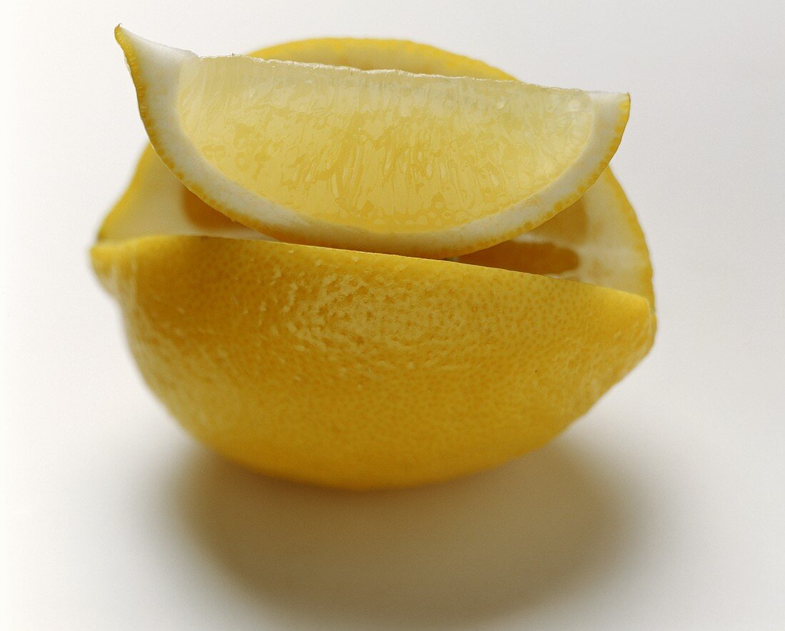 Lemon with slice of lemon