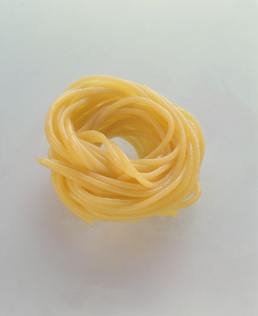 Ein Spaghetti-Nudelnest