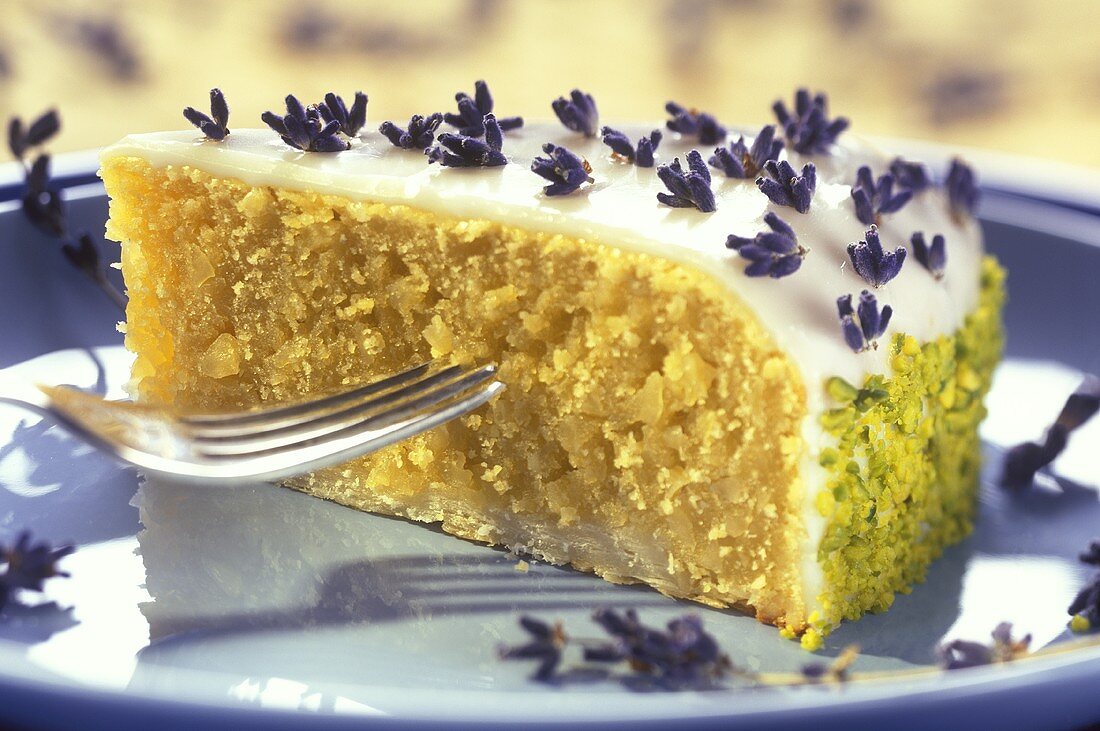 A piece of lavender torte