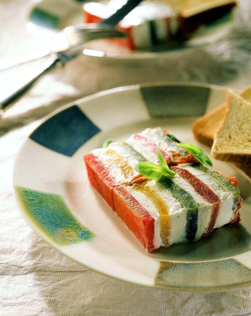 Goat's cheese terrine with three types of pepper