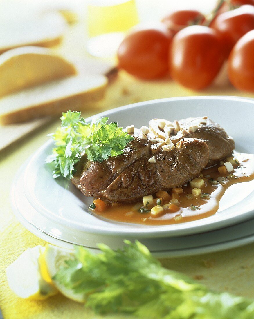 Ossobuco alla milanese (Geschmorte Kalbsbeinscheiben)