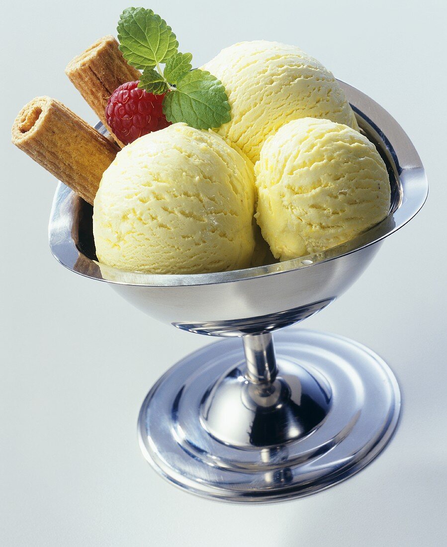 Lime ice cream in ice cream cup