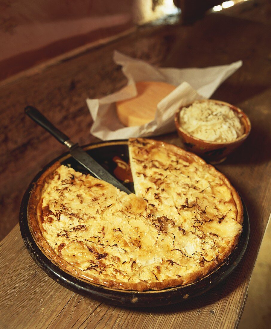 Sauerkraut tart with Munster cheese