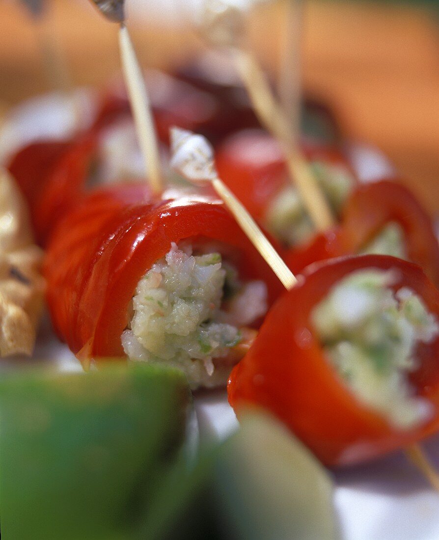 Paprikaröllchen mit Garnelenfleisch (Mauritius)