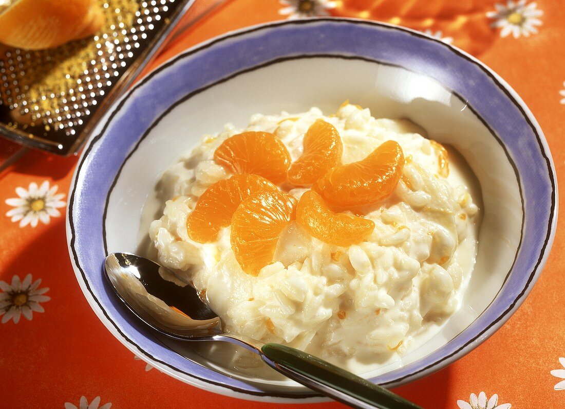 Rice pudding (with buttermilk, mandarin oranges and apple)