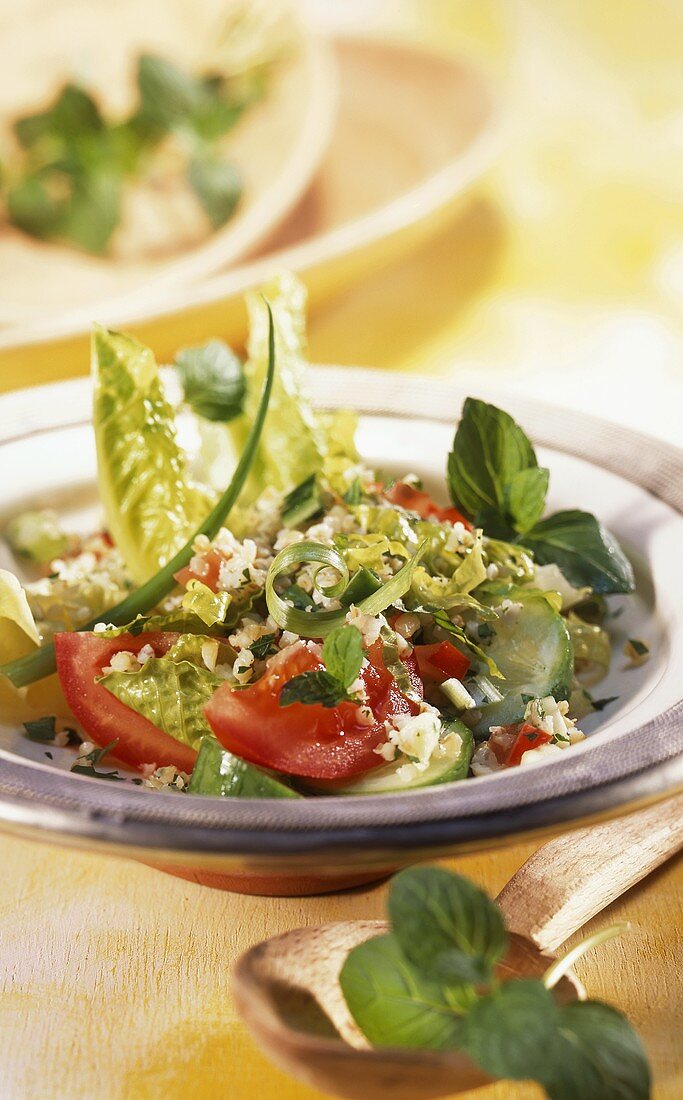 Bulgur-Gemüse-Salat mit Petersilien und Minze