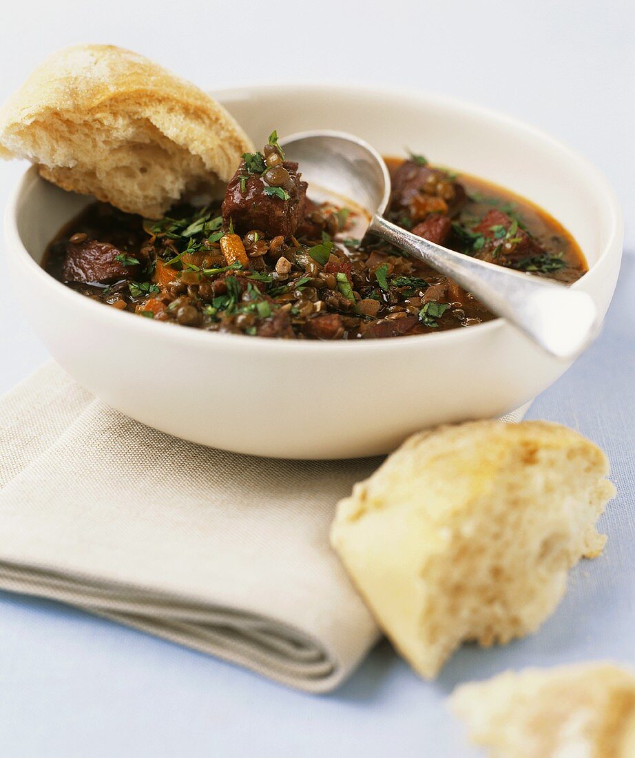 Lentil stew with beef