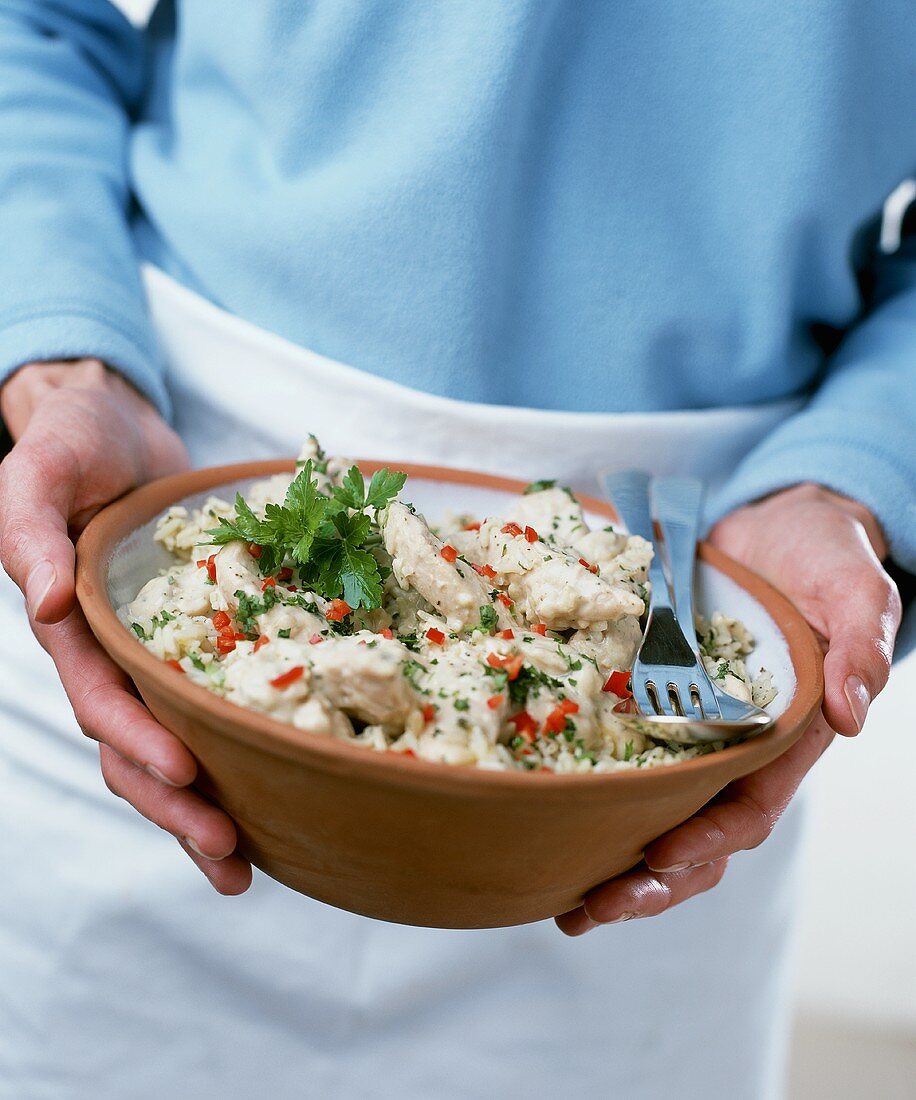 Hähnchen-Reis-Salat