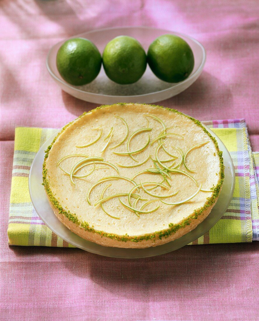 Limetten-Frischkäse-Tarte