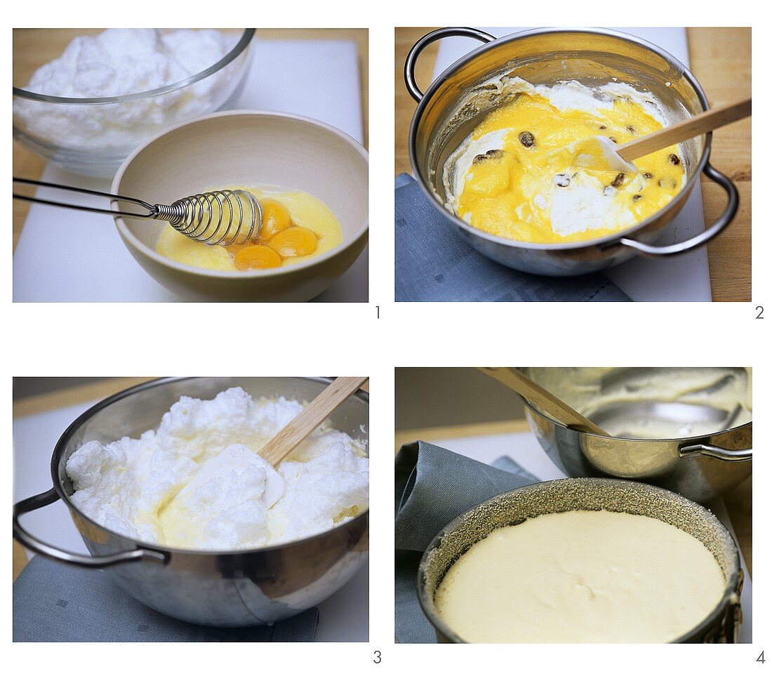 Preparing cheesecake (without base)