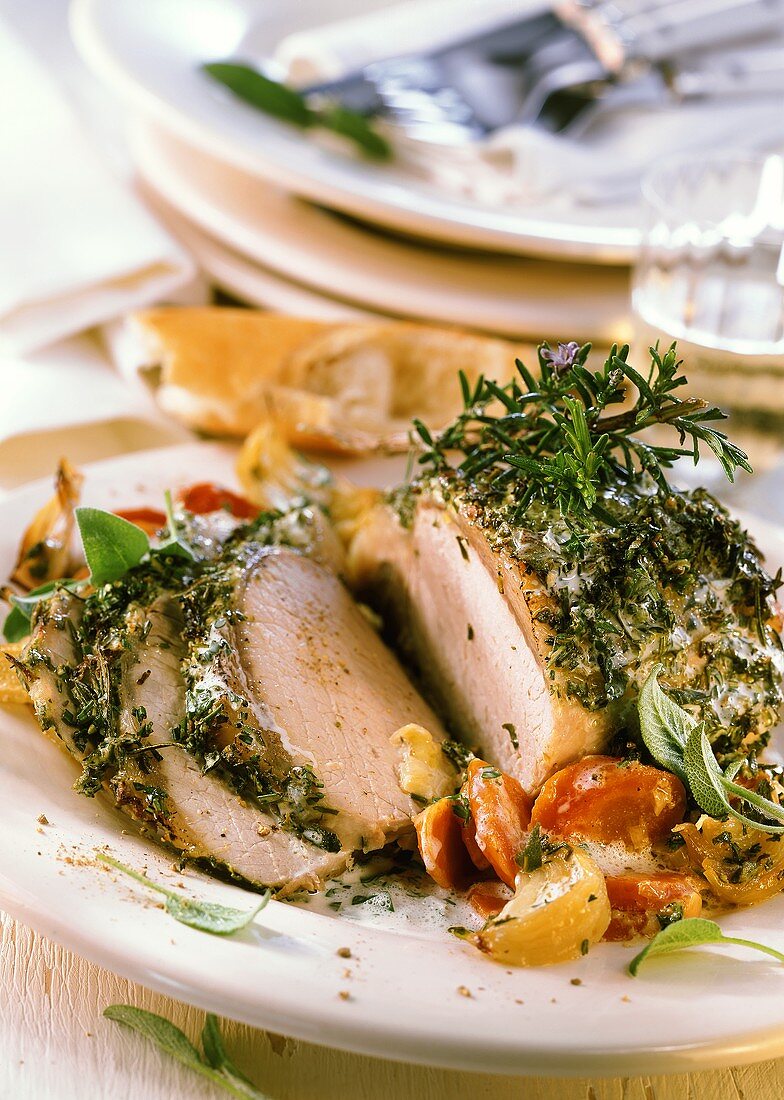 French roast pork with herbs