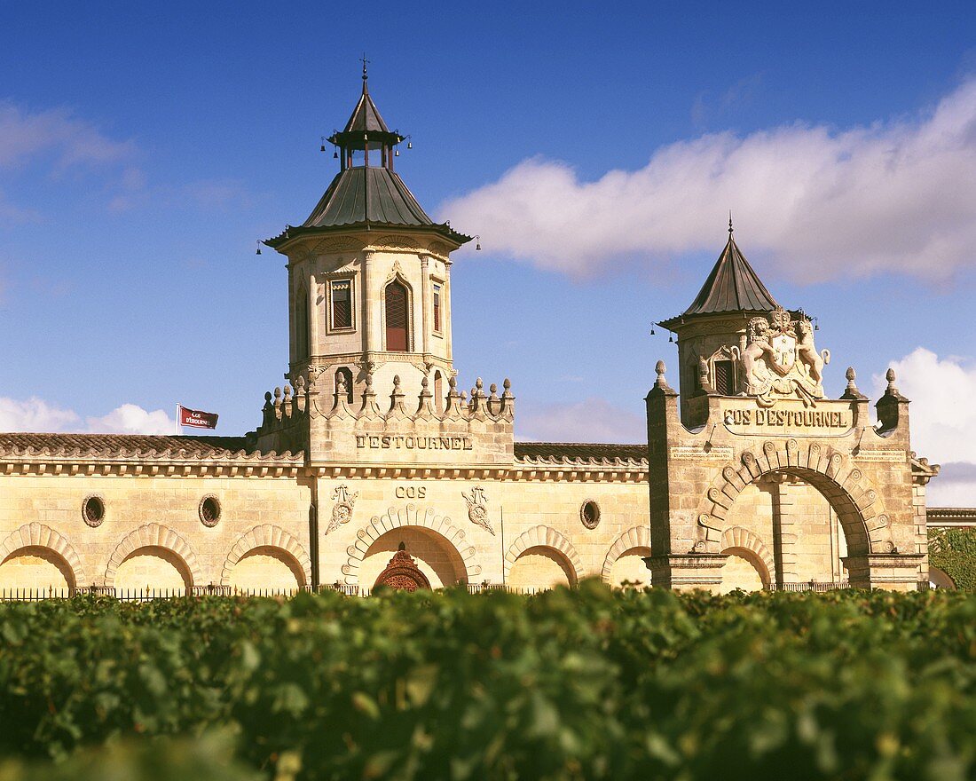 Weinkeller-Gebäude vom Château Cos d' Estornel, Medoc