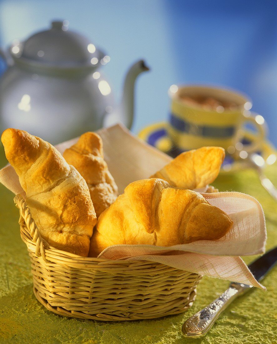 Croissants in  bread basket