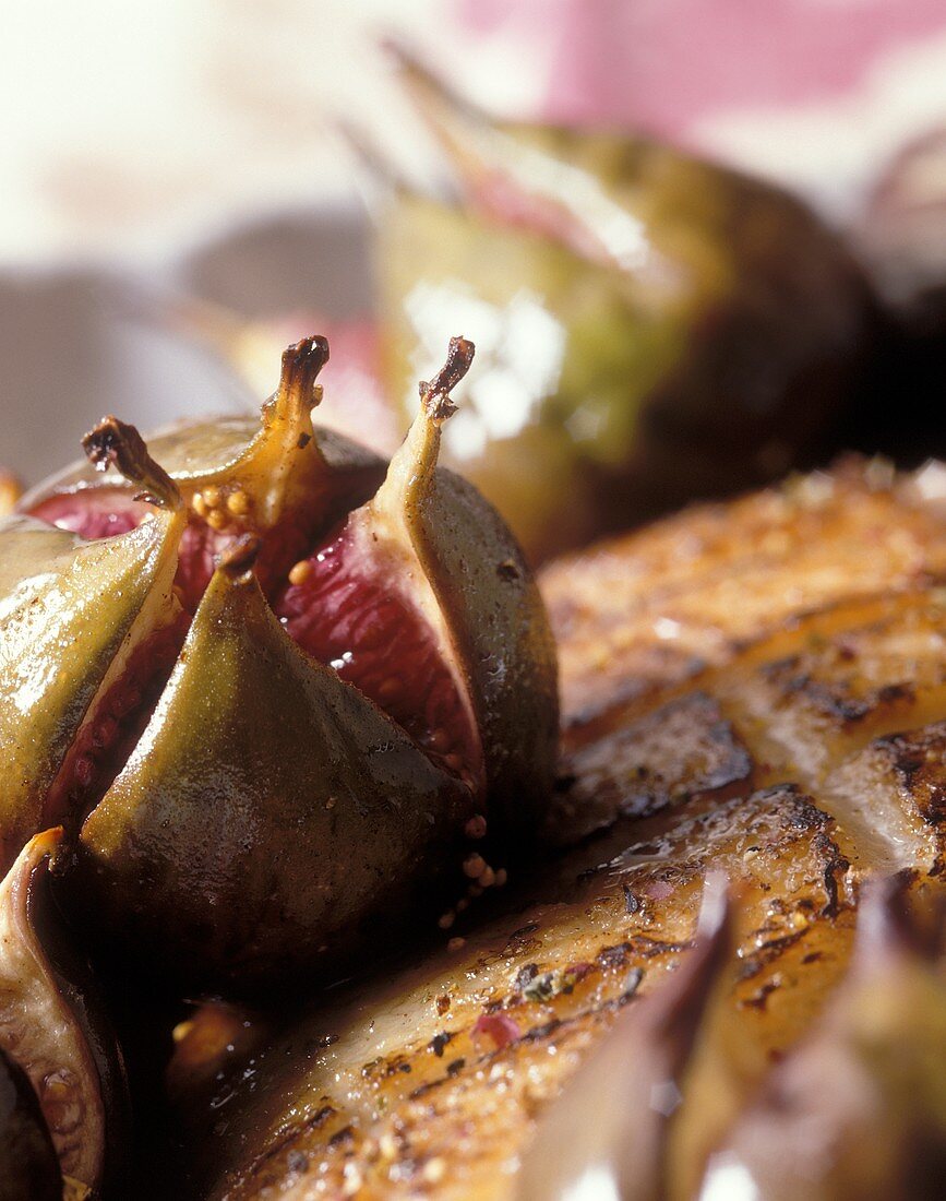 Roast duck breast with honeyed figs