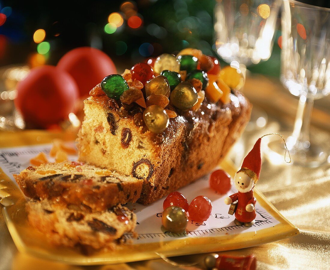 Christmas cake with candied fruits