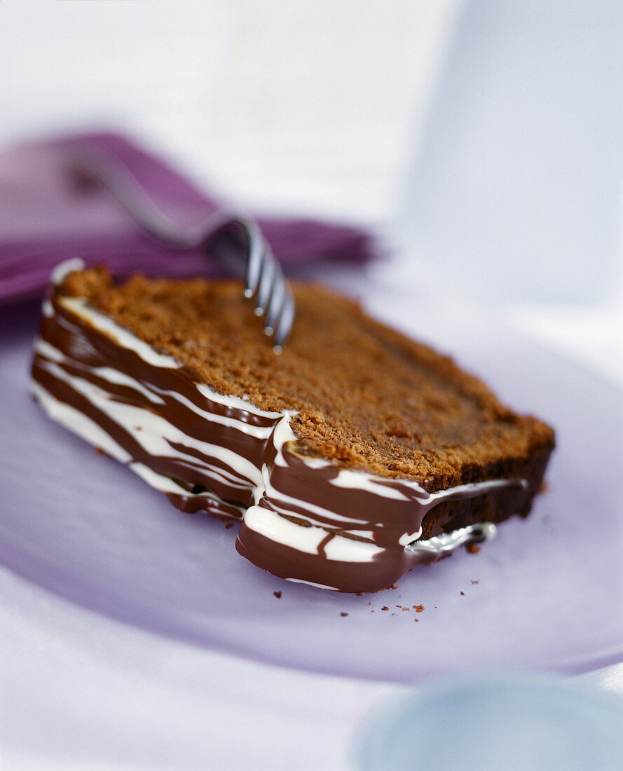 A piece of chocolate cake