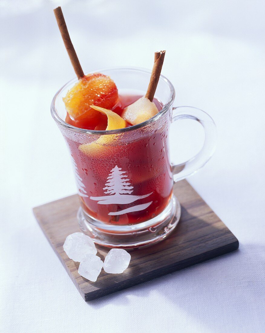 Hot Sangria in Christmassy cup