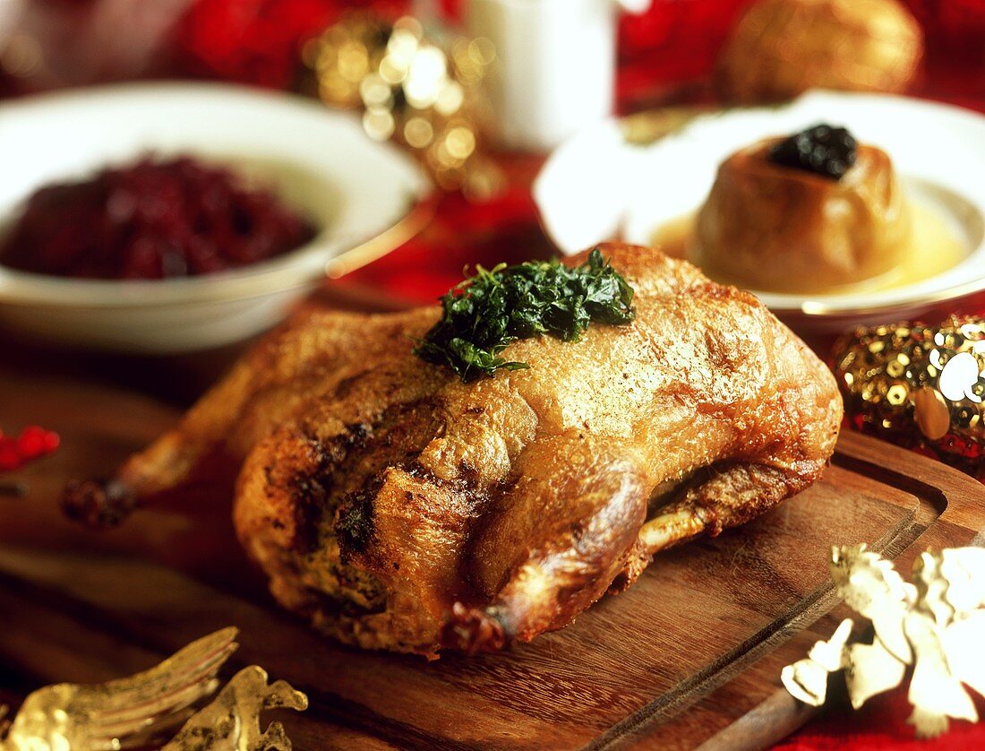 Stuffed roast duck for Christmas