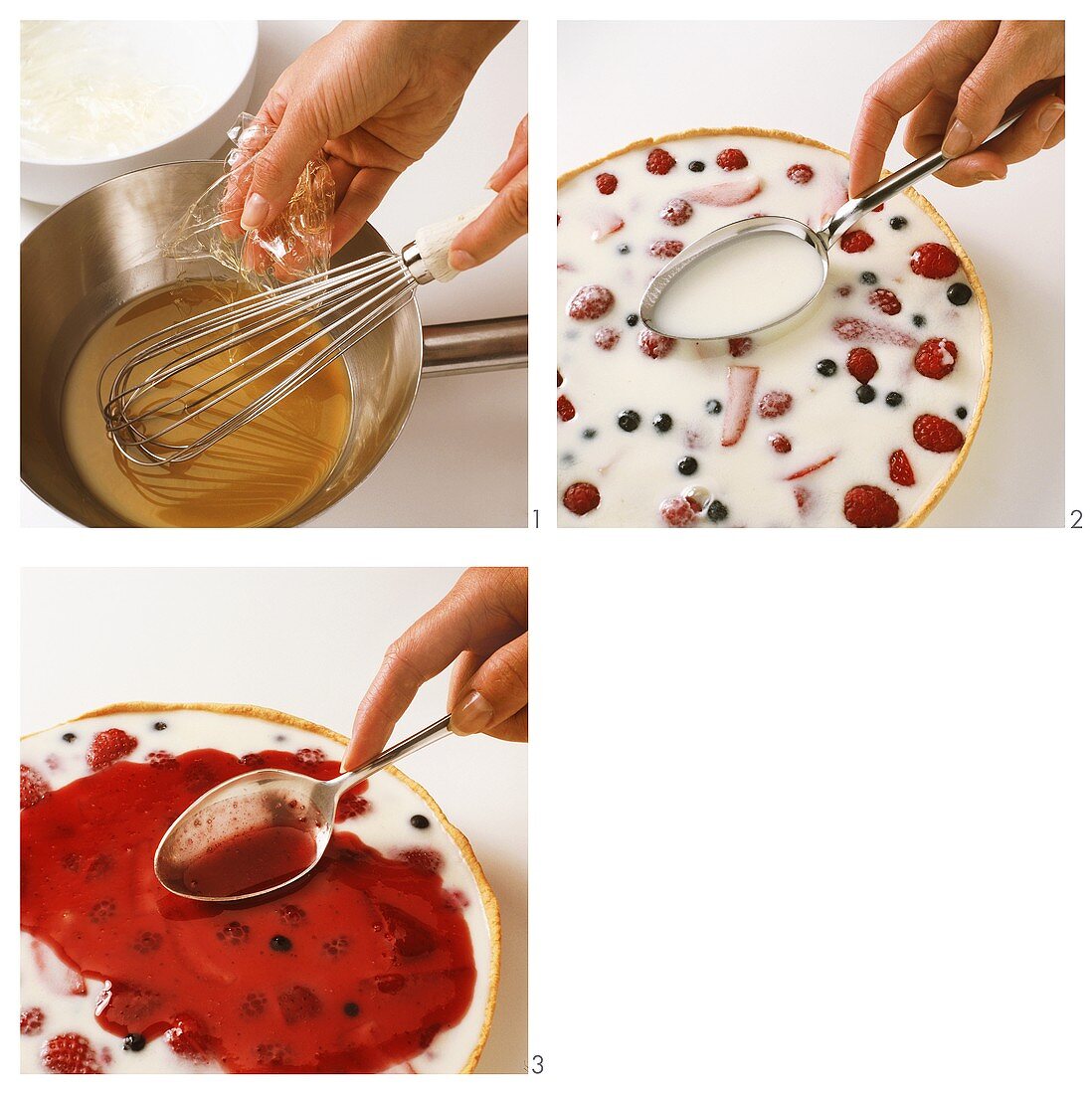 Making berry tart with yoghurt cream
