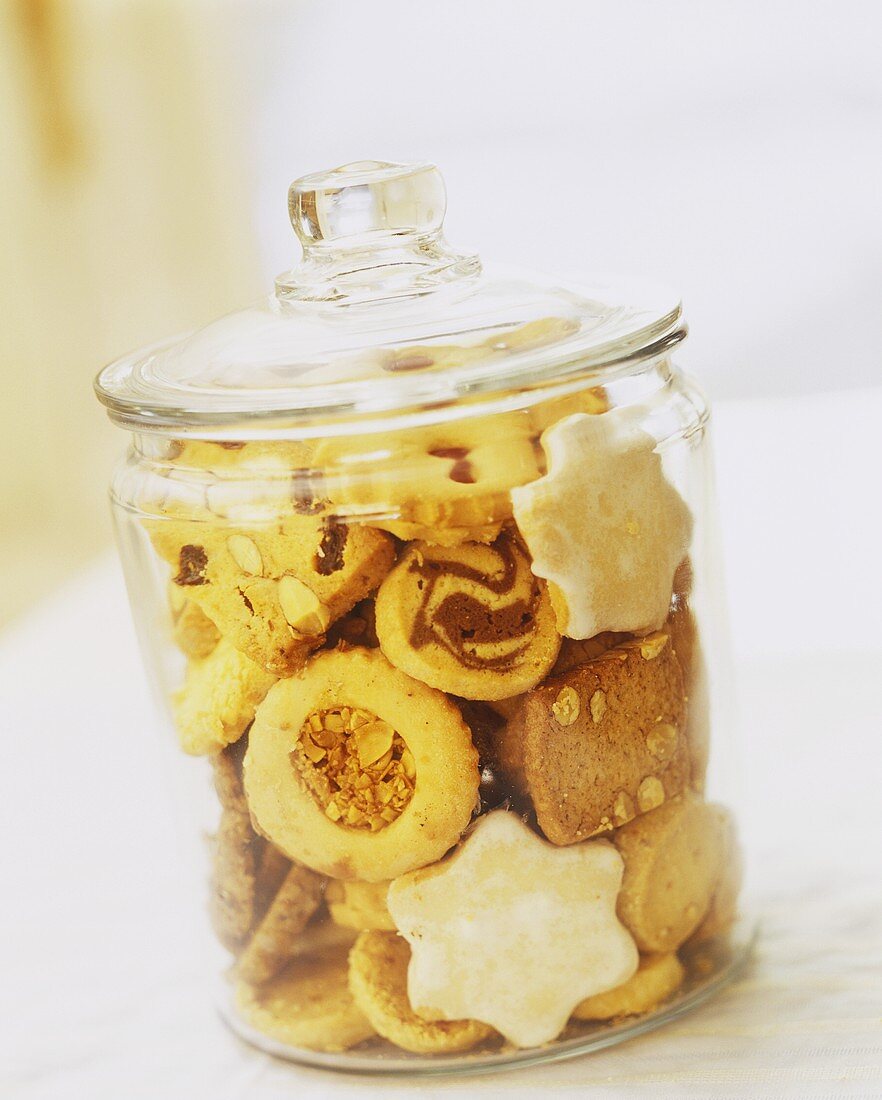 Christmas biscuits in a glass jar