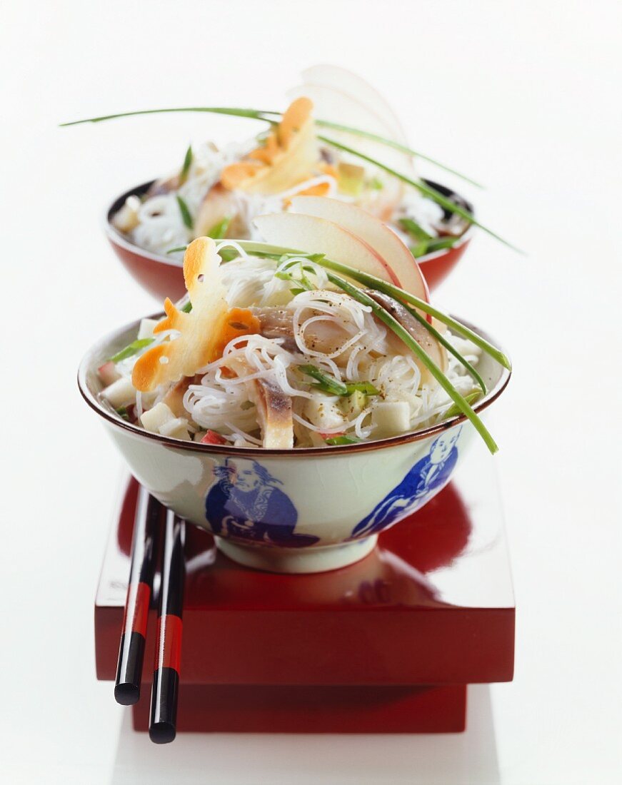 Glass noodle and herring salad