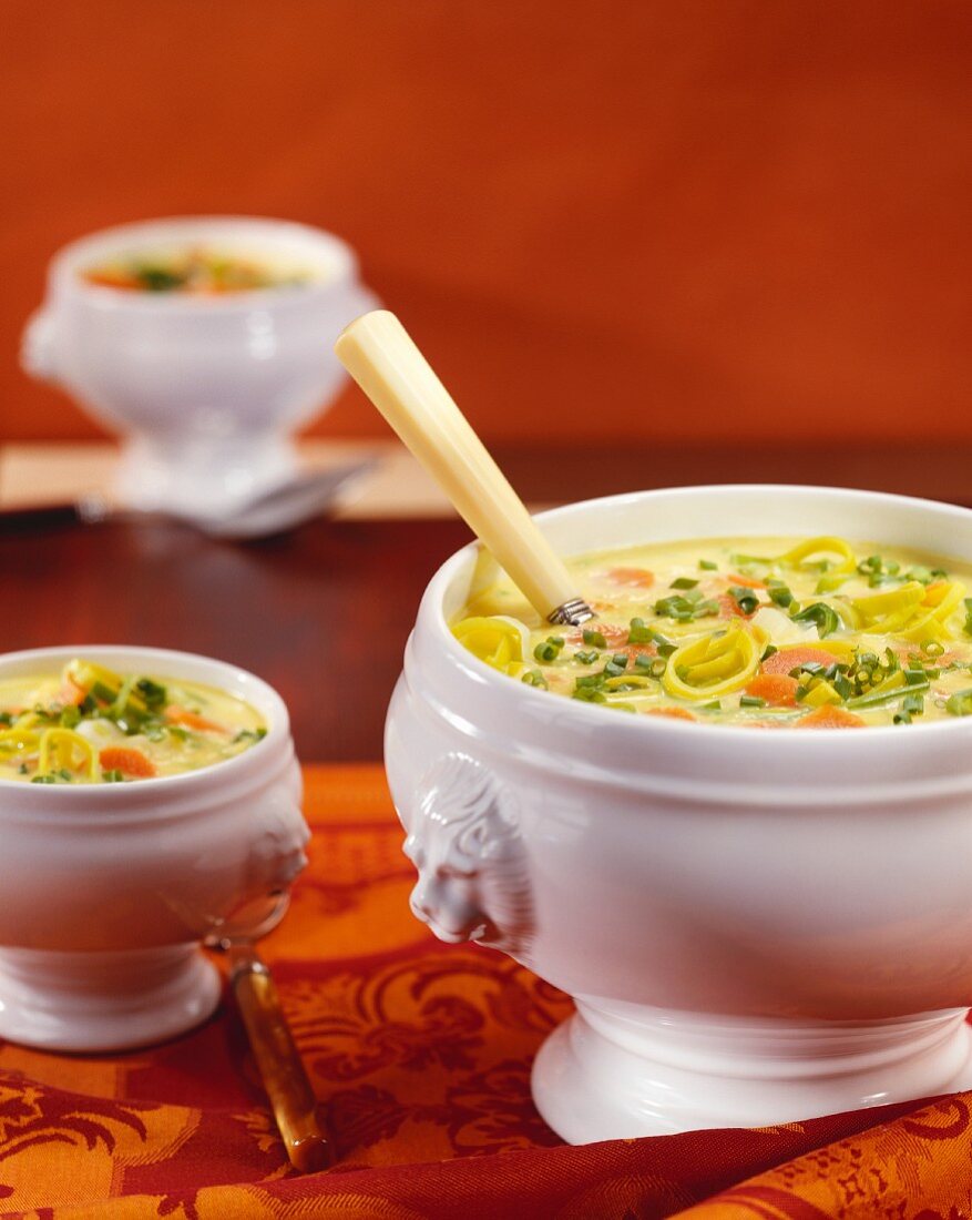 Polenta soup with vegetables