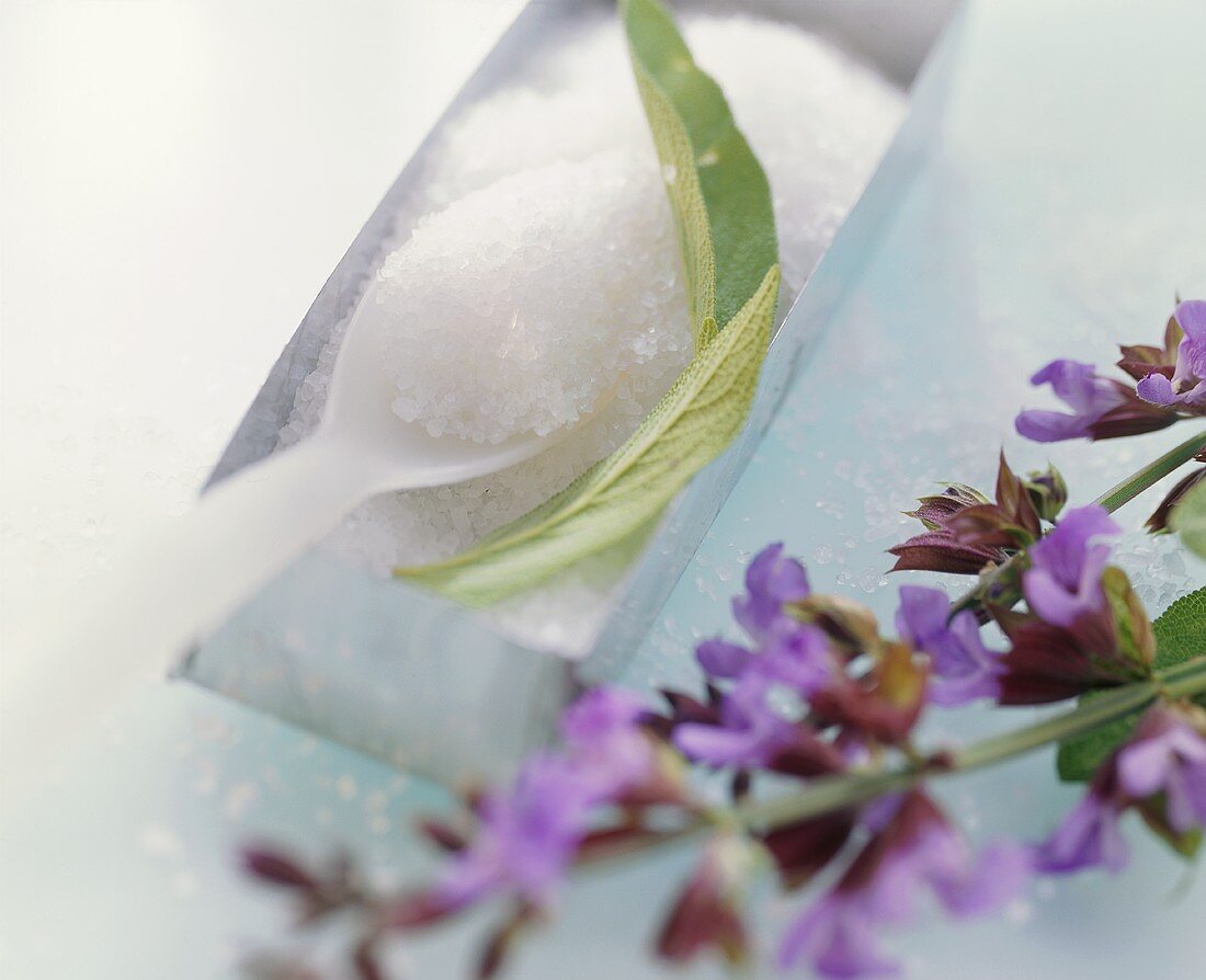 Sage flowers and sugar (for sugared edible flowers)