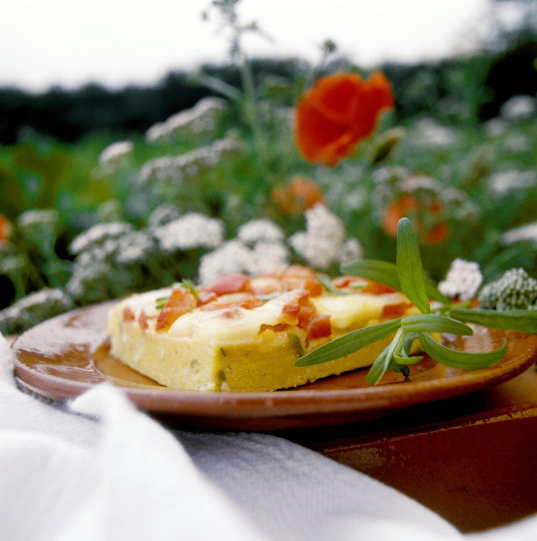 Überbackene Polentaschnitte mit Tomaten