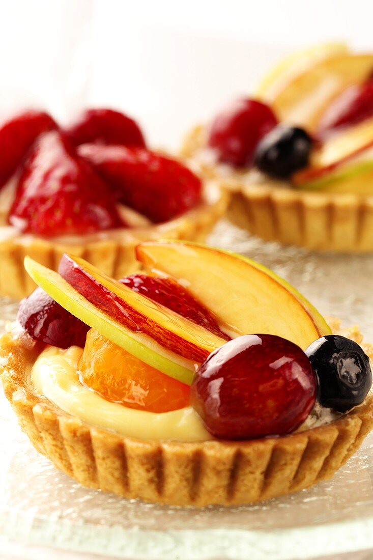 Three fruit tartlets