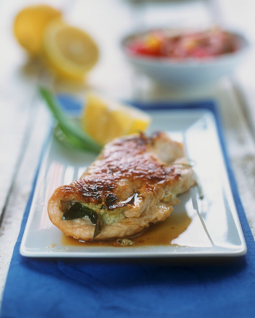 Putenschnitzel mit Bärlauchfüllung