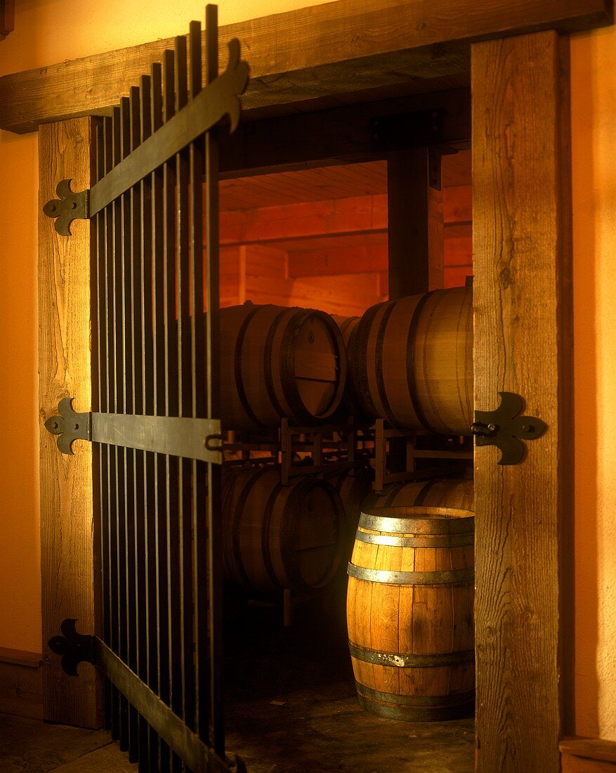 Entrance to wine cellar of DeLille Winery, Washington, USA