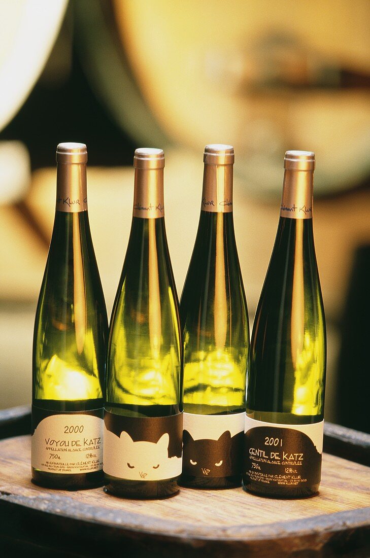 Four white wines from Clement Klur Estate, Katzenthal, Alsace