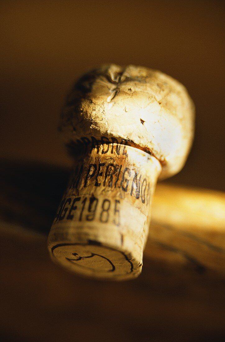 Korken eines Dom Perignon Champagners von 1985, Champagne