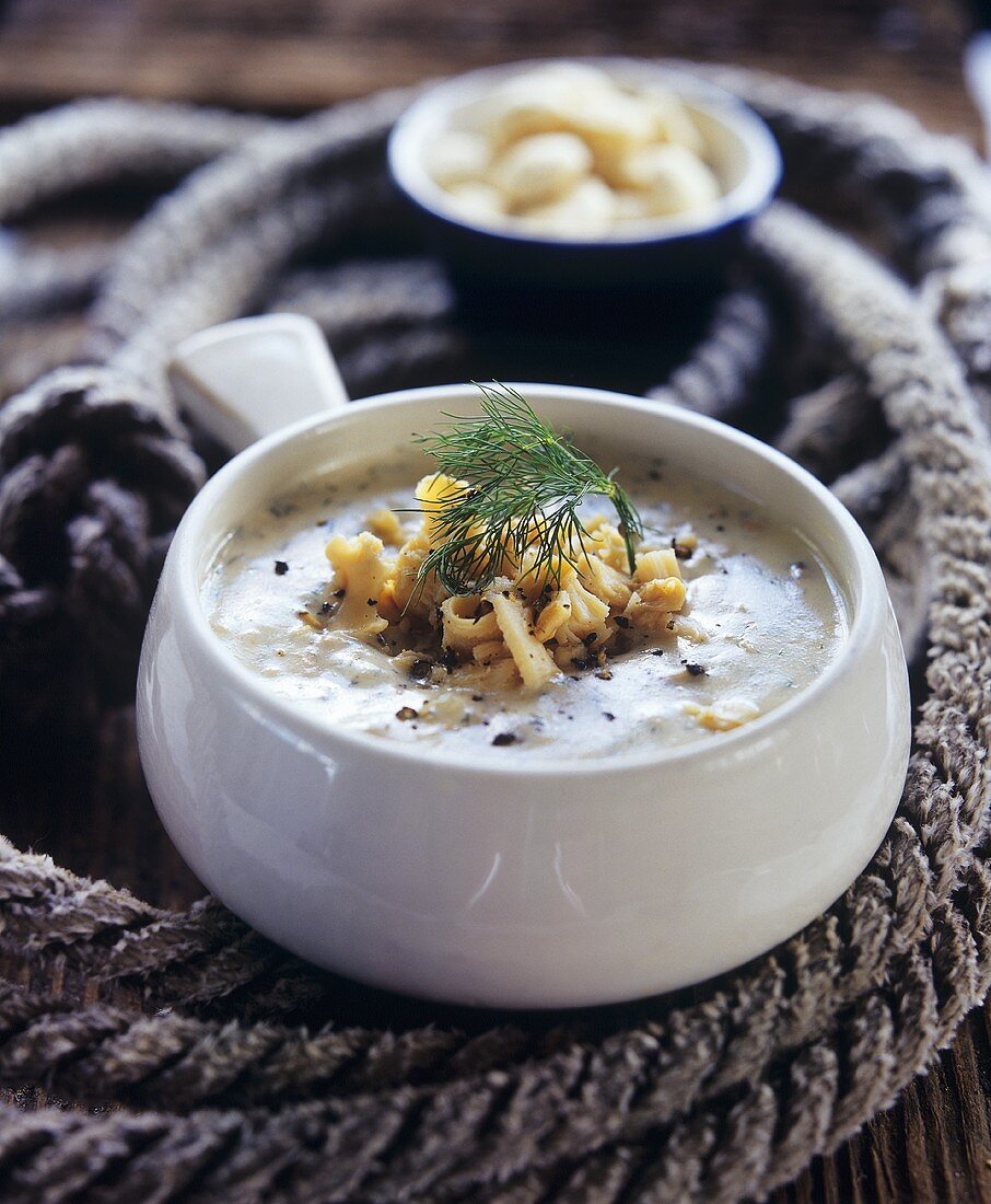 Fish chowder (creamy fish soup with smoked fish)