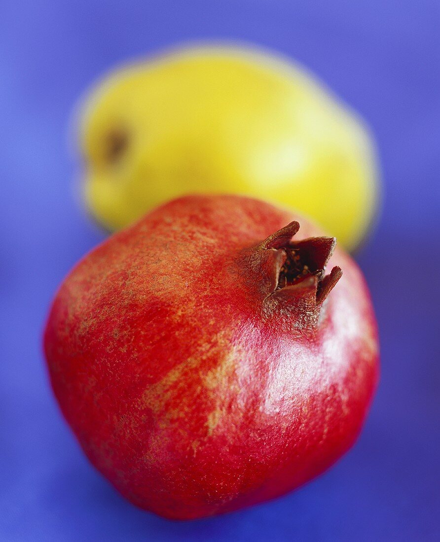 Pomegranate, with quince behind