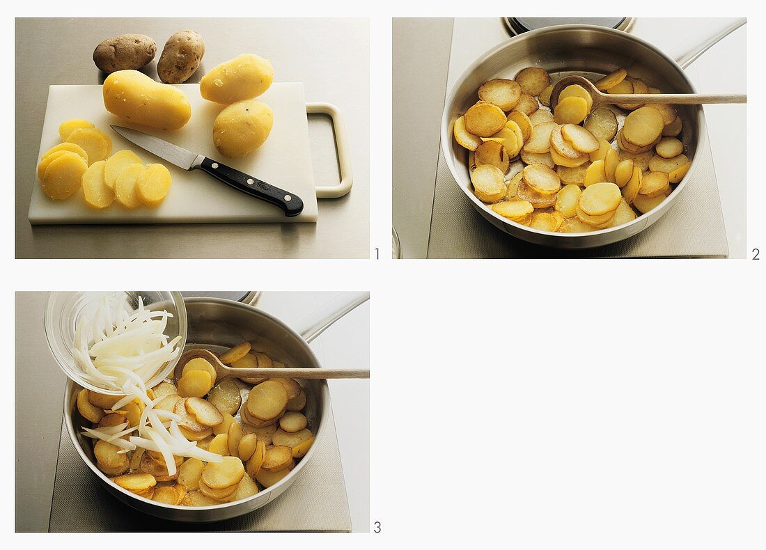 Making fried potatoes