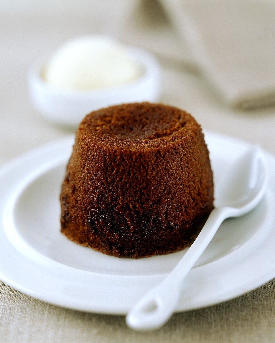 Warm chocolate cake as a dessert