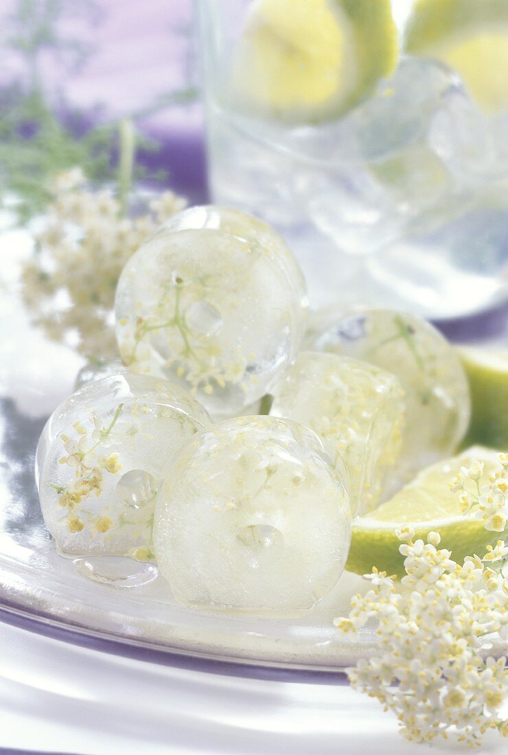 Elderflower ice cubes