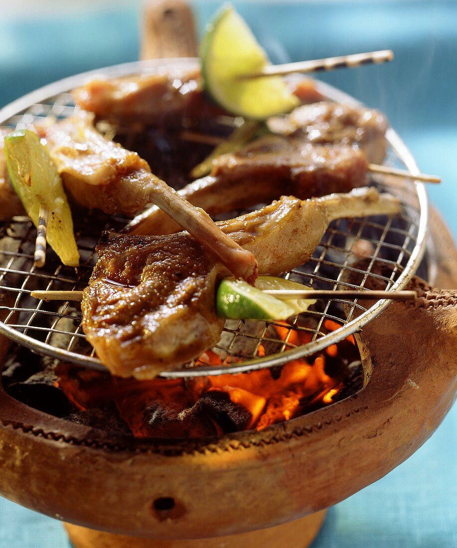 Spicy lamb chops on the barbecue