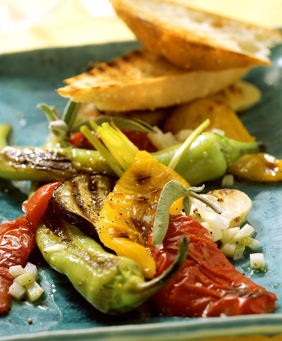 Barbecued summer vegetables