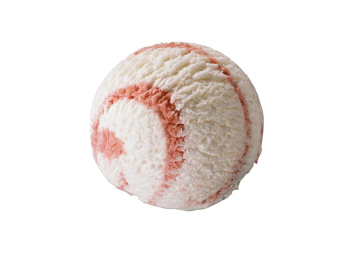 Eine Kugel Erdbeer-Joghurt-Eis