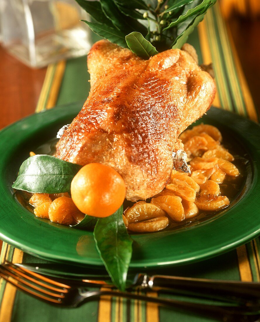 Roast chicken with mandarins
