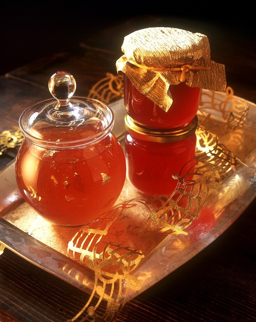 Wine jelly with Danzig Goldwasser and quince jelly